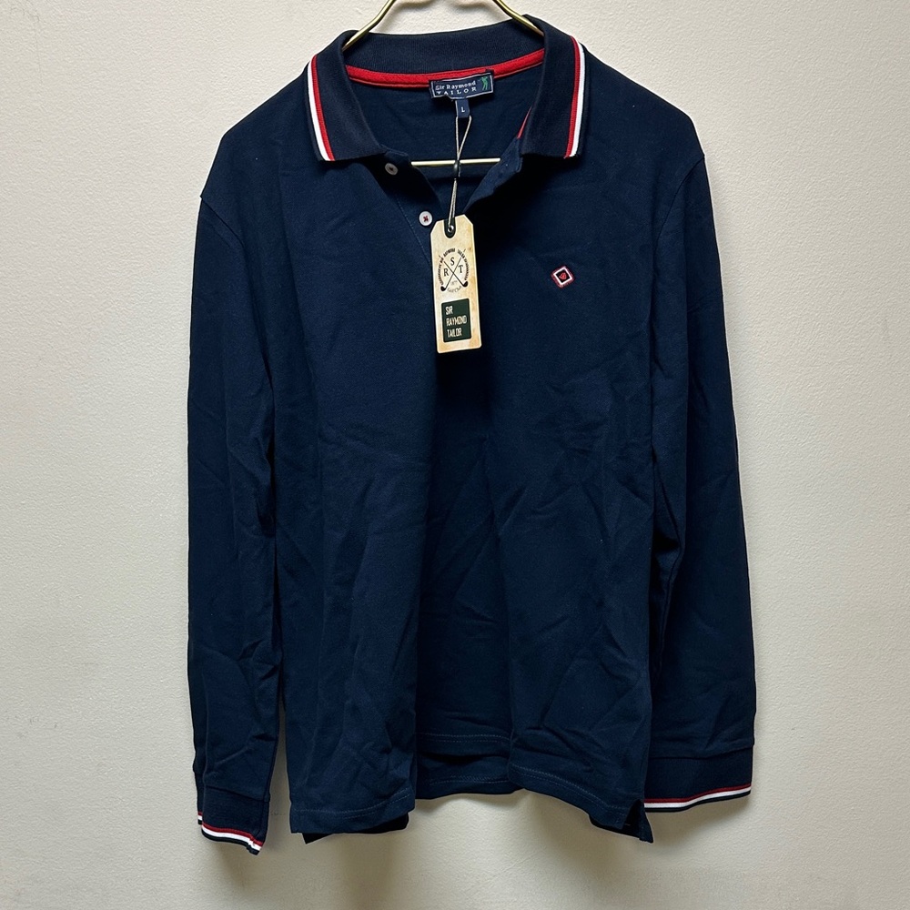Raymond Dark Blue Polo Shirt with Red Accents